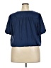 Ann Taylor 100% Polyester Blue Short Sleeve Blouse Size XXL - photo 2