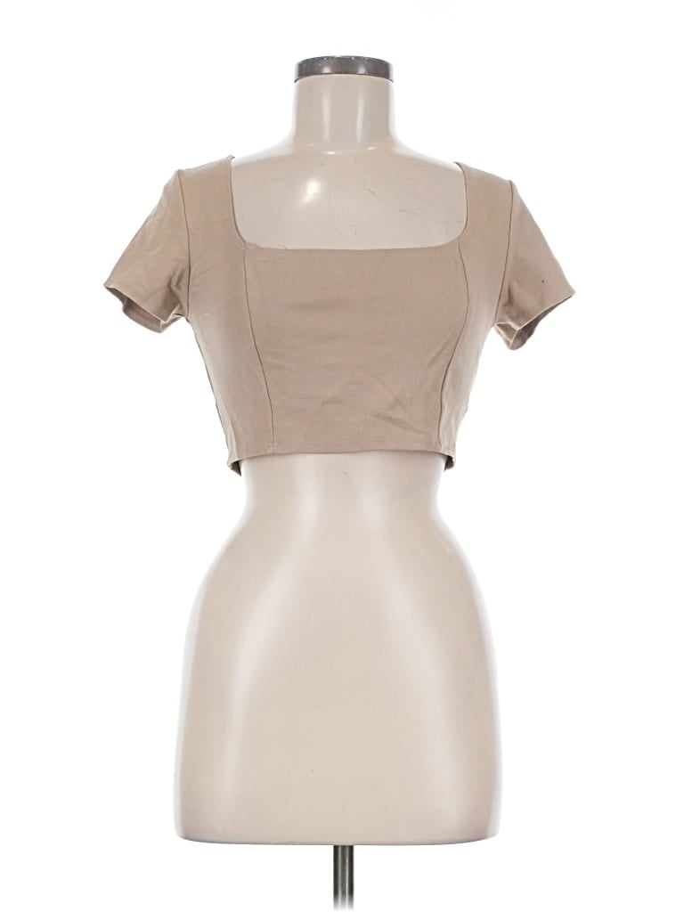 Pre-owned Timing Tube Top Tan Square Neckline Tops