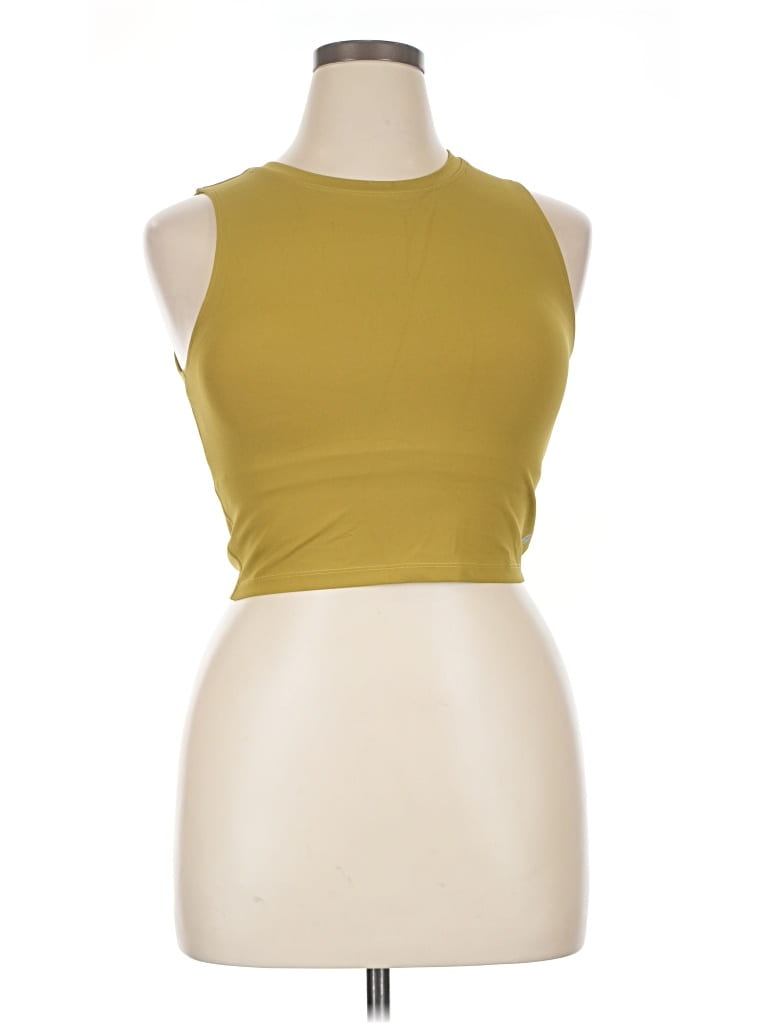 Pre-owned Assorted Brands Tank Top Green Halter Neckline Tops