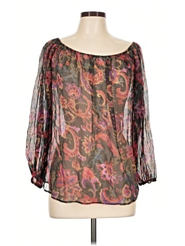 Glam 3/4 Sleeve Silk Top (view 1)