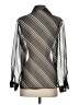 Impressions Stripes Silver Long Sleeve Blouse Size S - photo 2