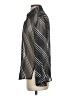 Impressions Stripes Silver Long Sleeve Blouse Size S - photo 5