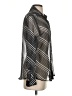 Impressions Stripes Silver Long Sleeve Blouse Size S - photo 4