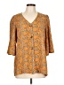 Unbranded Orange 3/4 Sleeve Blouse Size L - photo 1