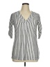 Perseption Concept Stripes Gray 3/4 Sleeve Blouse Size XL - photo 1