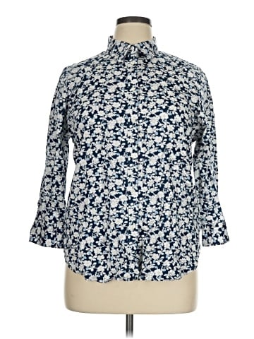 Chaps 3/4 Sleeve Button-Down Shirt (view 1)