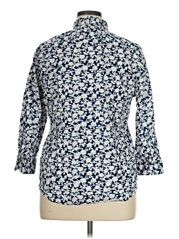 Chaps 3/4 Sleeve Button-Down Shirt (view 2)