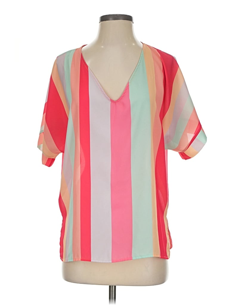 Pre-owned Bibi Short Sleeve Blouse In Pink