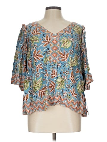 Democracy 3/4 Sleeve Blouse (view 1)