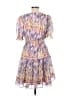 Taylor 100% Polyester Print Purple Casual Dress Size 6 - photo 2