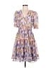 Taylor 100% Polyester Print Purple Casual Dress Size 6 - photo 1