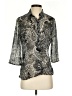 Notations 100% Polyester Paisley Silver 3/4 Sleeve Blouse Size S (petite) - photo 1