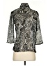 Notations 100% Polyester Paisley Silver 3/4 Sleeve Blouse Size S (petite) - photo 2