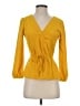 J.Crew 100% Polyester Yellow Long Sleeve Blouse Size 00 - photo 1
