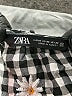 Zara 100% Polyester Checkered-gingham Black 3/4 Sleeve Blouse Size M - photo 4