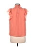 1.State 100% Polyester Orange Short Sleeve Blouse Size M - photo 2