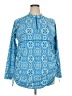 Coolibar 100% Polyester Blue Long Sleeve Blouse Size XXL - photo 1