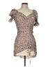 Blush 100% Polyester Tweed Brown Cocktail Dress Size L - photo 1