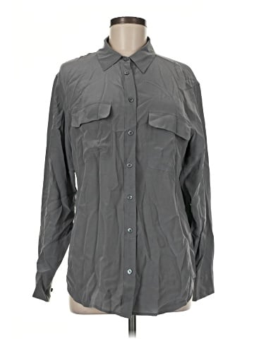Equipment Long Sleeve Silk Top (view 1)