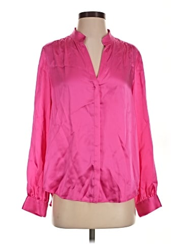 L'Agence Long Sleeve Silk Top (view 1)