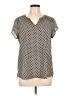 Pleione 100% Polyester Polka Dots Silver Short Sleeve Blouse Size L - photo 1