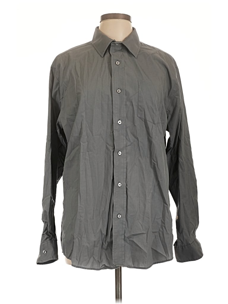 Pre-owned George Long Sleeve Polo Shirt In Gray