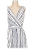 DKNY 100% Polyester Stripes Silver Cocktail Dress Size 12 - photo 1