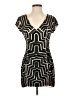 Parker 100% Polyester Graphic Ivory Black Cocktail Dress Size 4 - photo 1