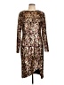 JS Collections 100% Polyester Metallic Gold Cocktail Dress Size 12 - photo 1
