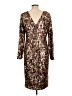 JS Collections 100% Polyester Metallic Gold Cocktail Dress Size 12 - photo 2