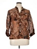 Ruby Rd. Animal Print Brown 3/4 Sleeve Blouse Size 14 - photo 1