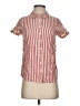 ModCloth Stripes Red Short Sleeve Blouse Size S - photo 1