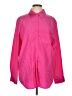 Forever 21 Color Block Pink Long Sleeve Button-Down Shirt Size L - photo 1