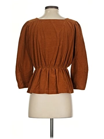 Madewell Corduroy Button-Front Peplum Top (view 2)