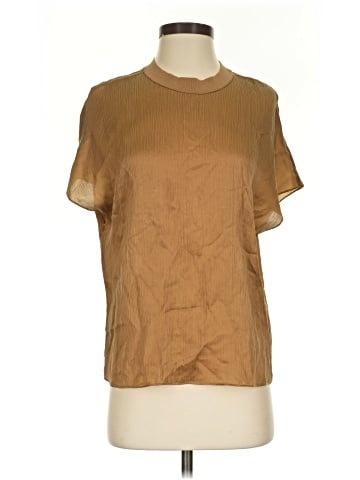 Vince. Short Sleeve Silk Top (view 1)