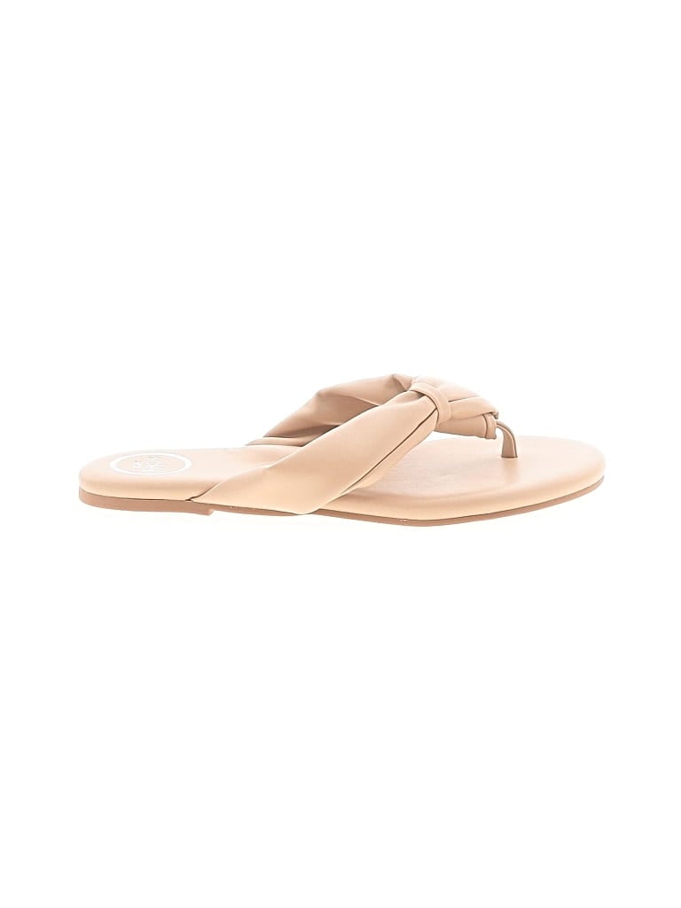 Pre-owned Assorted Brands Flip Flops In Tan