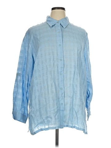 Sag Harbor 3/4 Sleeve Button-Down Shirt (view 1)