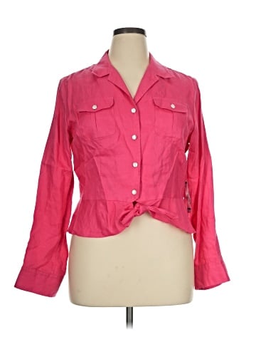 Jones New York Signature 3/4 Sleeve Button-Down Shirt (view 1)