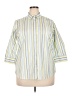 Lands' End Stripes Blue Yellow 3/4 Sleeve Button-Down Shirt Size 18 - photo 1
