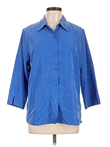 Liz Claiborne 3/4 Sleeve Button-Down Shirt (view 1)