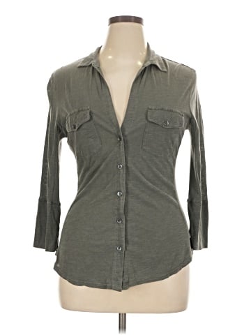 James Perse 3/4 Sleeve Button-Down Shirt (view 1)
