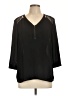 Bongo 100% Polyester Black 3/4 Sleeve Blouse Size L - photo 1