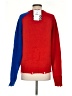 Sandrine Rose Color Block Red Wool Pullover Sweater Size XS - photo 2