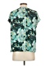 Halogen 100% Polyester Print Teal Short Sleeve Blouse Size XS - photo 2