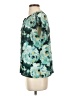Halogen 100% Polyester Print Teal Short Sleeve Blouse Size XS - photo 5