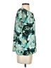 Halogen 100% Polyester Print Teal Short Sleeve Blouse Size XS - photo 4