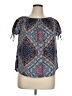 Lavish Blue Short Sleeve Blouse Size XL - photo 1