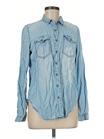 Wet Seal Long Sleeve Button-Down Shirt (view 1)