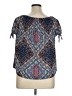 Lavish Blue Short Sleeve Blouse Size XL - photo 2