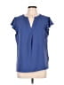 Calvin Klein 100% Polyester Blue Short Sleeve Blouse Size L - photo 1